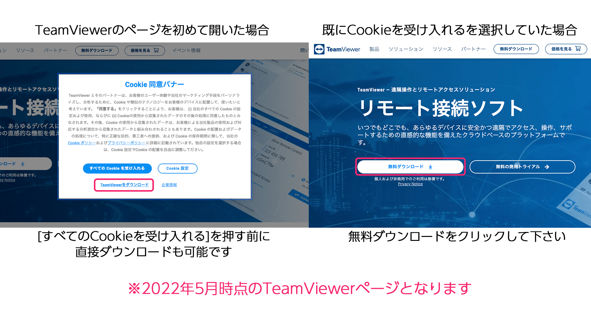 TeamViewerのホームページからダウンロードする方法